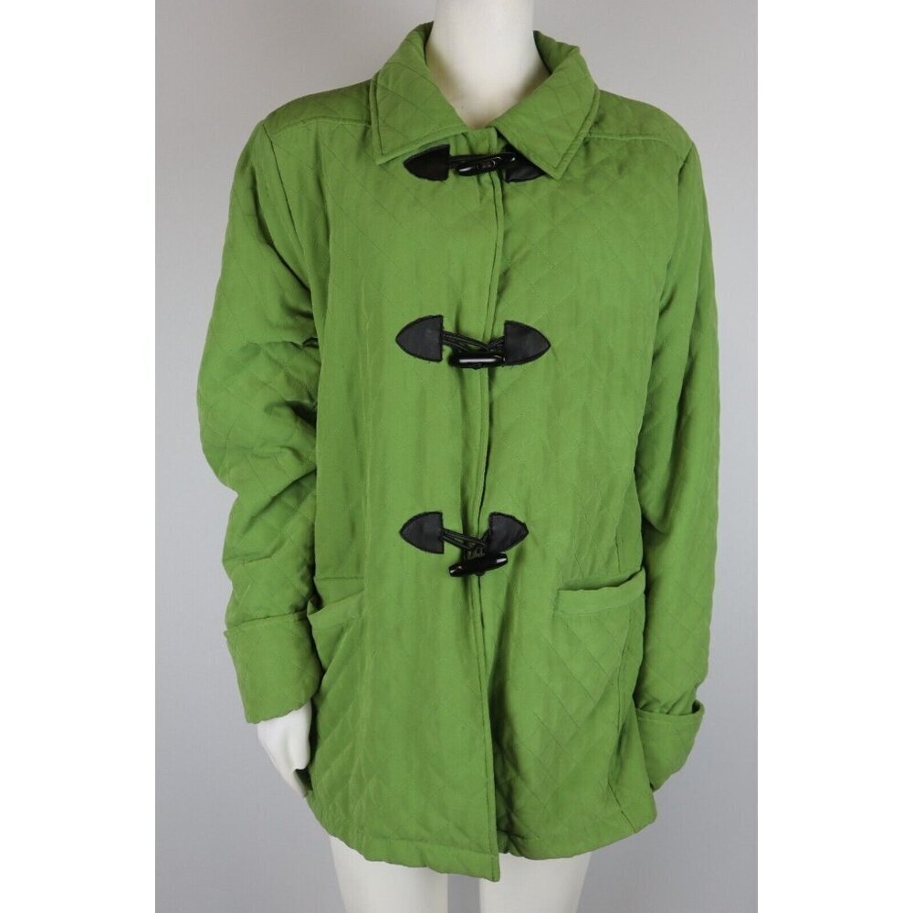 WOMEN'S GREEN QUILTED COAT - STUDIO WORKS - SIZE M